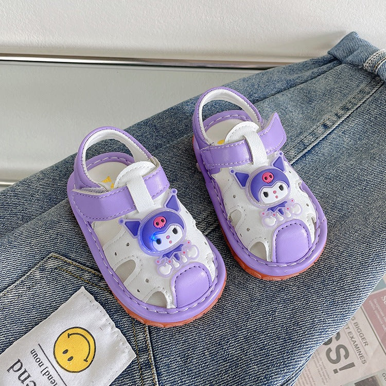 Sandal Bayi LED Dan Bisa Bunyi KUROMI Sandal Anak Perempuan Import 15-20 Usia 6bulan-1tahun