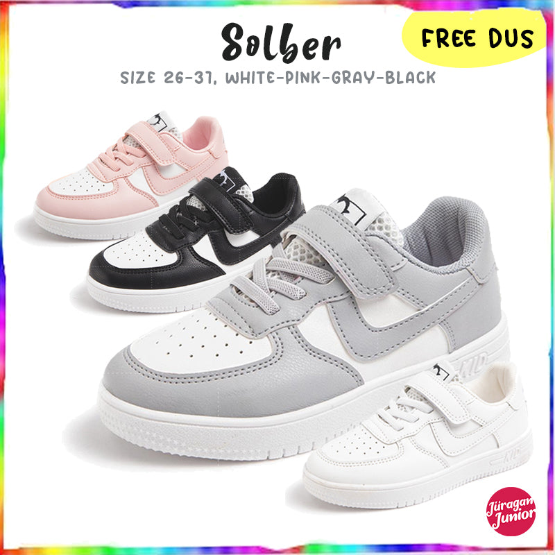 Sepatu SOLBER Sepatu Anak Laki Laki Dan Perempuan Import Size 26-37 Usia 2-10 Tahun