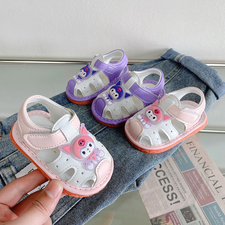 Sandal Bayi LED Dan Bisa Bunyi KUROMI Sandal Anak Perempuan Import 15-20 Usia 6bulan-1tahun