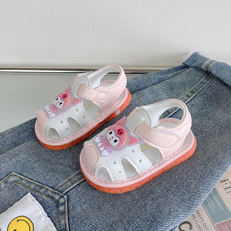 Sandal Bayi LED Dan Bisa Bunyi KUROMI Sandal Anak Perempuan Import 15-20 Usia 6bulan-1tahun