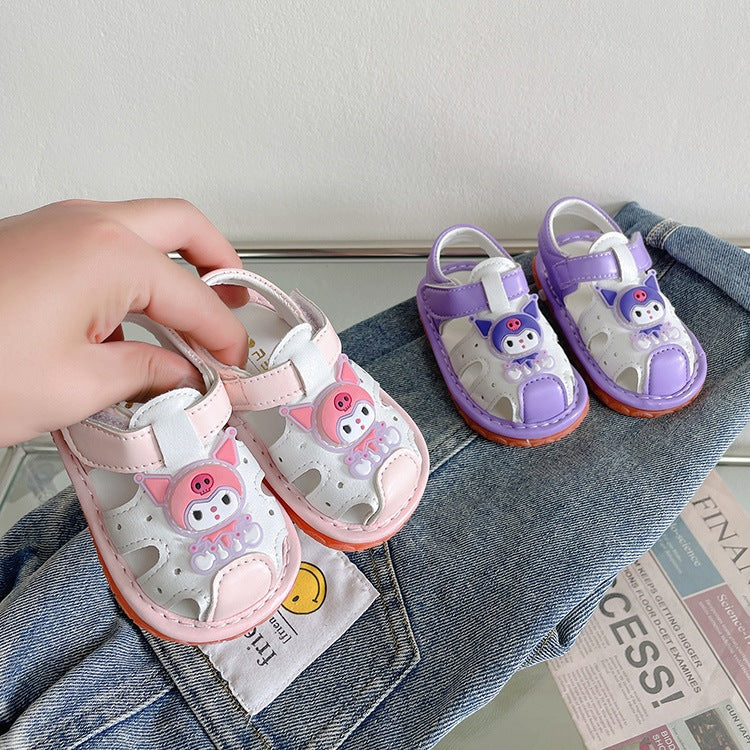 Sandal Bayi LED Dan Bisa Bunyi KUROMI Sandal Anak Perempuan Import 15-20 Usia 6bulan-1tahun