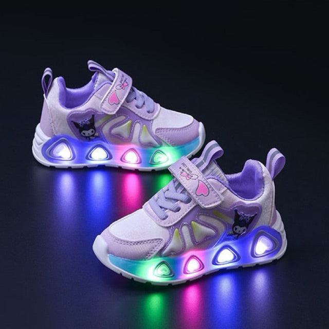 Super Junior [COD] Sepatu KUROMI MONTY Sepatu LED Anak Perempuan Import 21-30 Usia 1-5Tahun