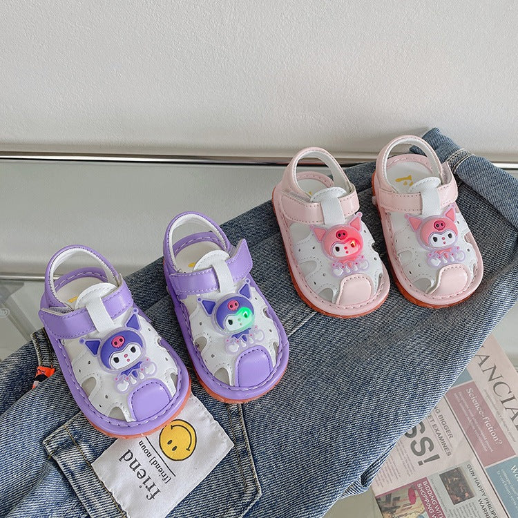 Sandal Bayi LED Dan Bisa Bunyi KUROMI Sandal Anak Perempuan Import 15-20 Usia 6bulan-1tahun
