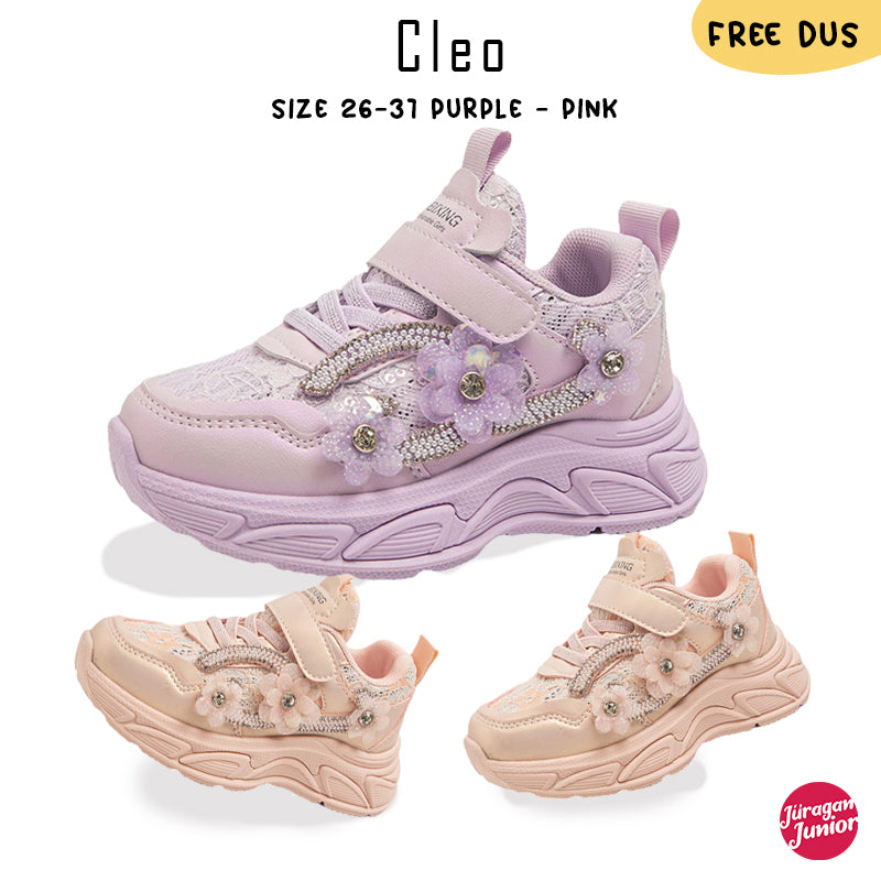 Sepatu CLEO Sepatu Anak Perempuan Import 26-37 Usia 2-10 Tahun