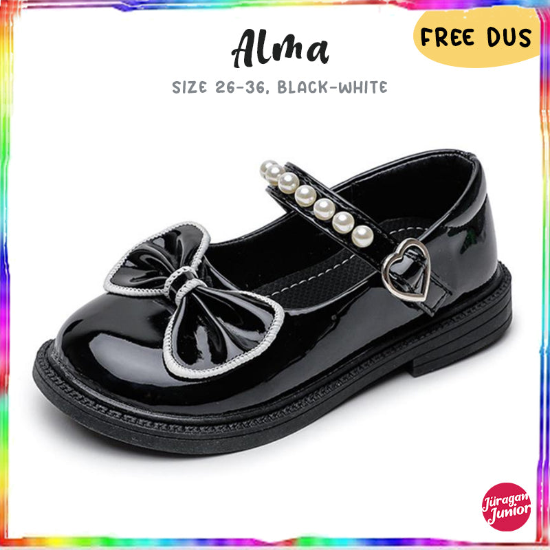 Sepatu ALMA Sepatu Pesta Anak Perempuan Import 26-36 Usia 2-10 Tahun