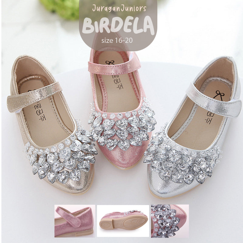 Sepatu BIRDELA Sepatu Pesta Flat Shoes Anak Perempuan Import 26-34 Usia 1,5-6 Tahun