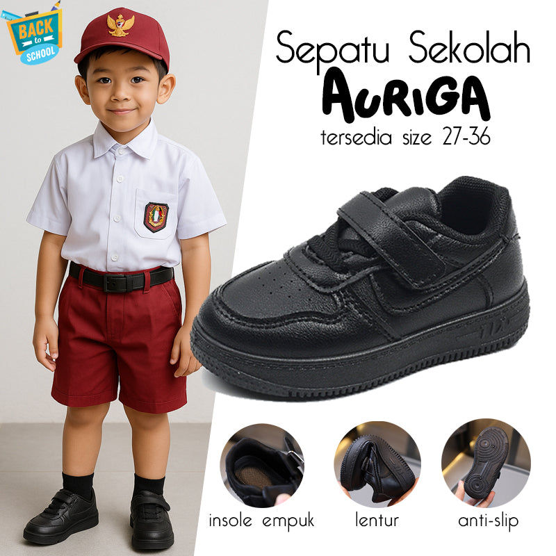 Back to School! Sepatu AURIGA Sepatu Sekolah Anak Laki-laki Dan Perempuan Import 27-36 Usia 2-10 Tahun