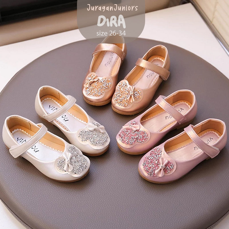Sepatu DIRA Sepatu Pesta Flat Shoes Anak Perempuan Import 26-34 Usia 1-6 Tahun