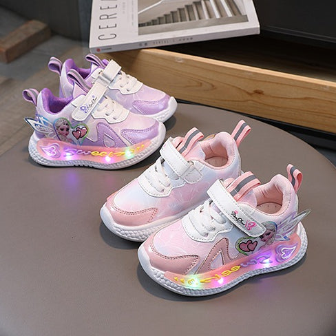 Sepatu PRINCESS ELSA SWEETY Sepatu LED Anak Perempuan Import 22-31 Usia 1,5-6 thn