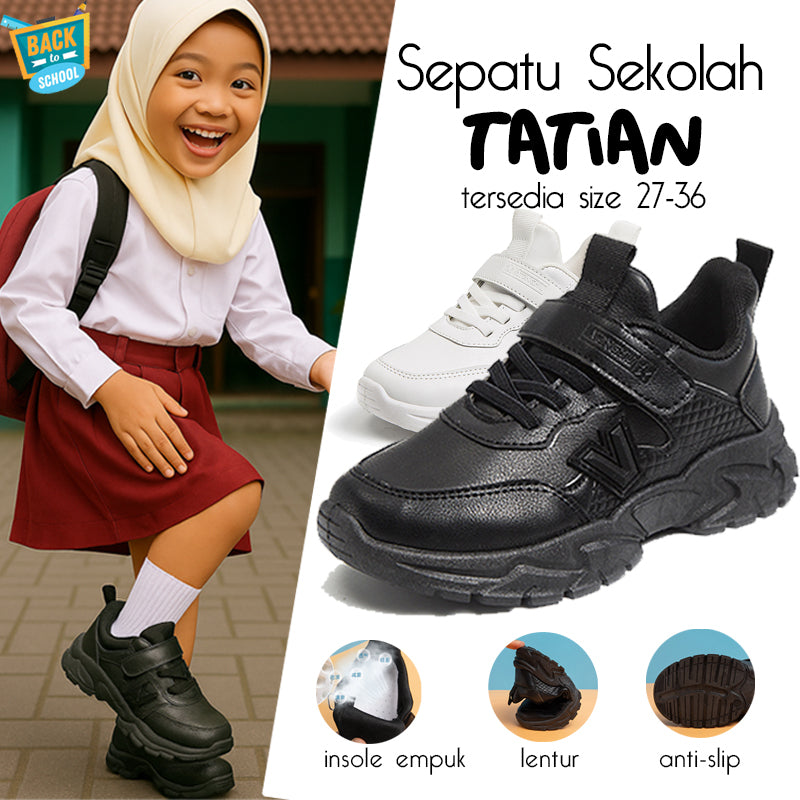 Sepatu Sekolah TATIAN anak Laki-laki Import 26-37 Usia 2-10 Tahun
