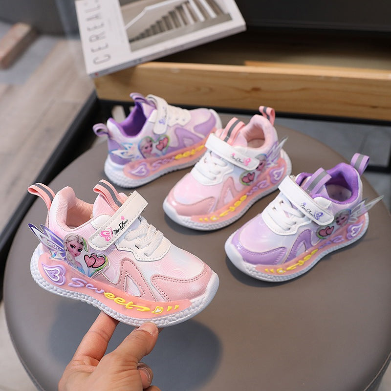 Sepatu PRINCESS ELSA SWEETY Sepatu LED Anak Perempuan Import 22-31 Usia 1,5-6 thn