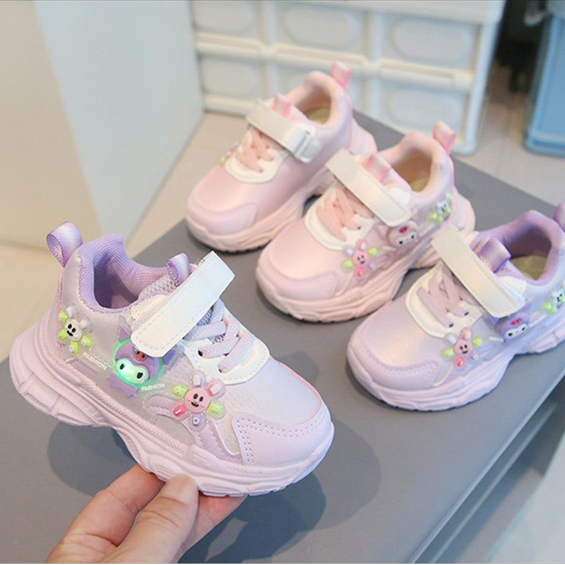 Sepatu KUROMI SYALOKA Sepatu LED Anak Perempuan Import 22-31 Usia 1-5Tahun