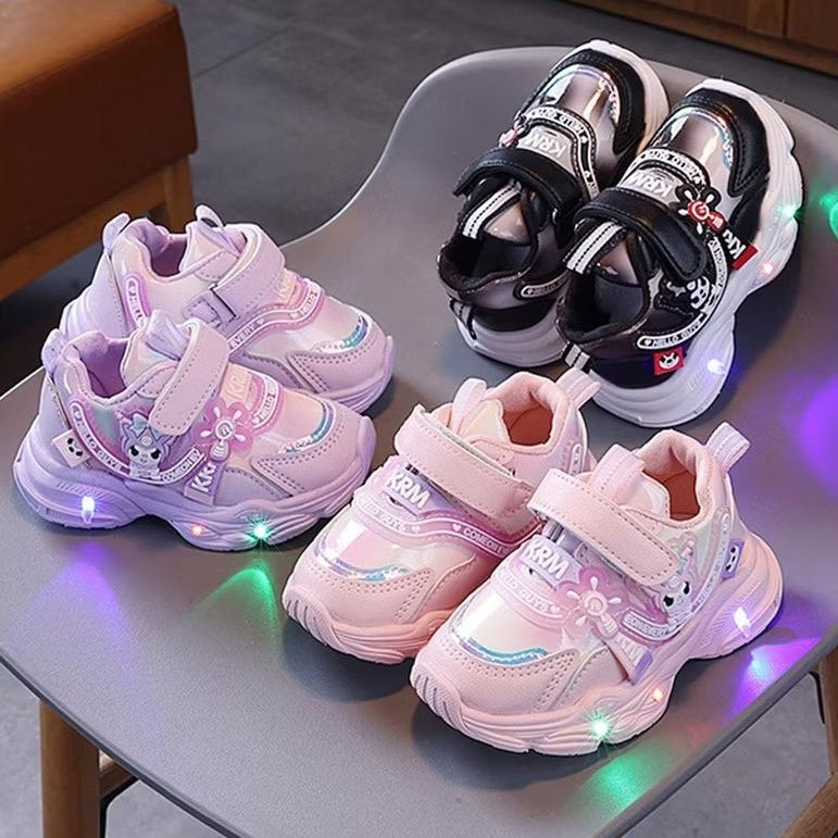 Sepatu KUROMI TUTU Sepatu LED Anak Perempuan Import 21-30 Usia 1-5Tahun