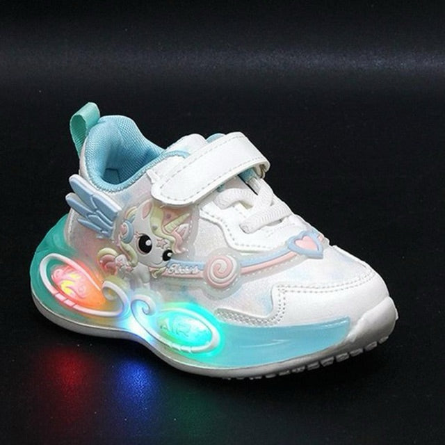 Sepatu UNICORN JILL Sepatu LED Anak Perempuan Import 21-30 Usia 1-5 Tahun
