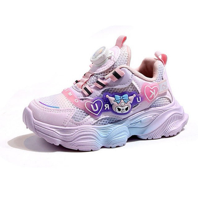 Super Junior [COD] Sepatu KUROMI KYURU Sepatu LED Anak Perempuan Import 26-37 Usia 2-10 Tahun
