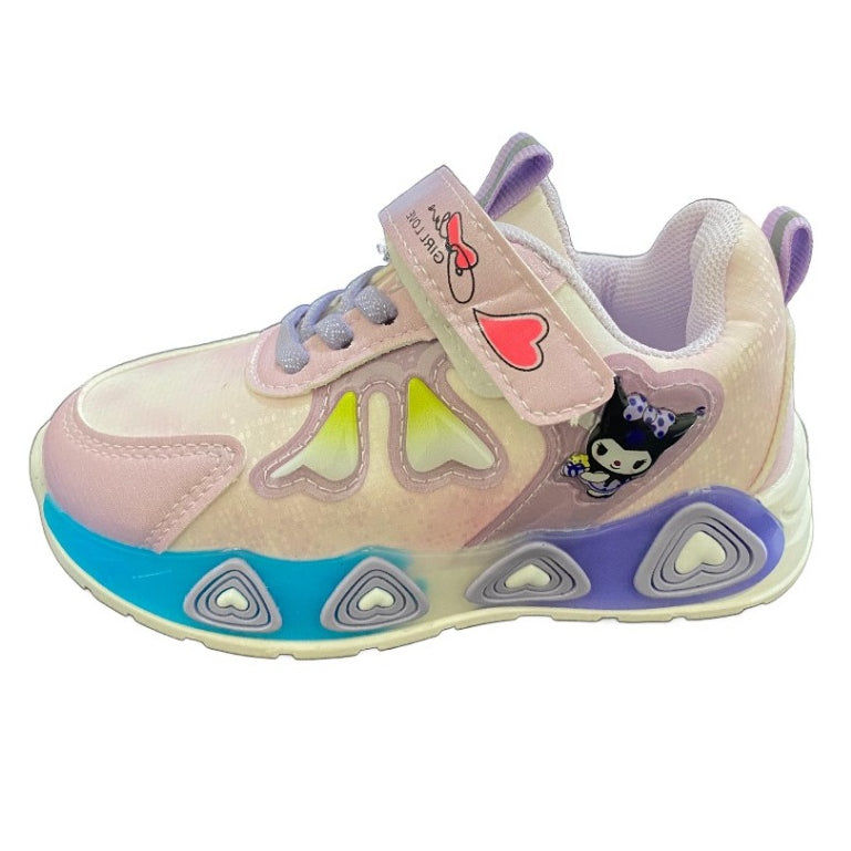 Super Junior [COD] Sepatu KUROMI MONTY Sepatu LED Anak Perempuan Import 21-30 Usia 1-5Tahun