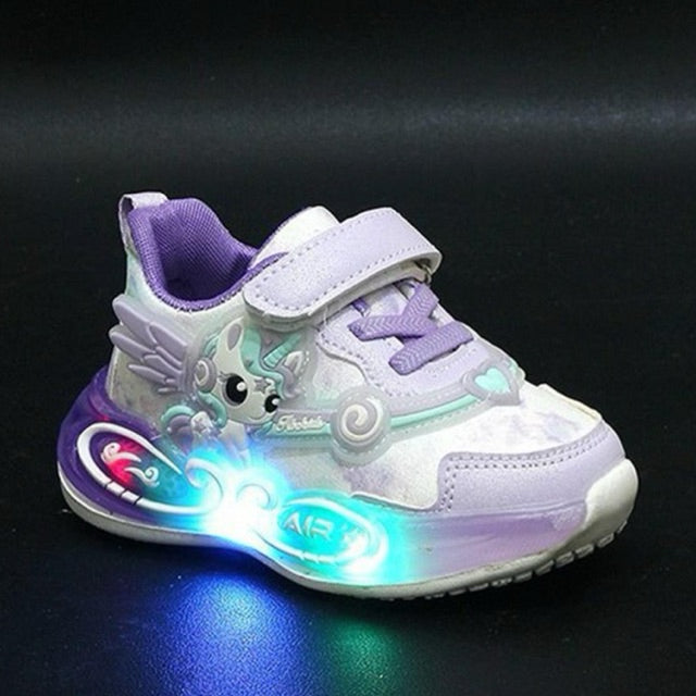 Sepatu UNICORN JILL Sepatu LED Anak Perempuan Import 21-30 Usia 1-5 Tahun