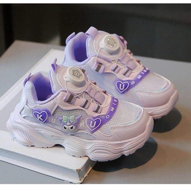 Super Junior [COD] Sepatu KUROMI KYURU Sepatu LED Anak Perempuan Import 26-37 Usia 2-10 Tahun