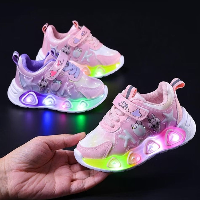Sepatu LABUBU CIA  Sepatu LED Anak Perempuan Import 21-30 Usia 1-5 Tahun