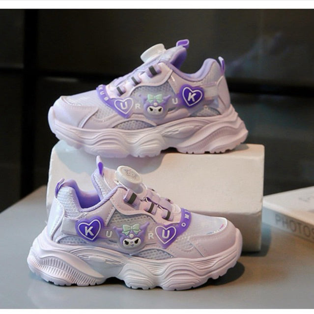 Super Junior [COD] Sepatu KUROMI KYURU Sepatu LED Anak Perempuan Import 26-37 Usia 2-10 Tahun