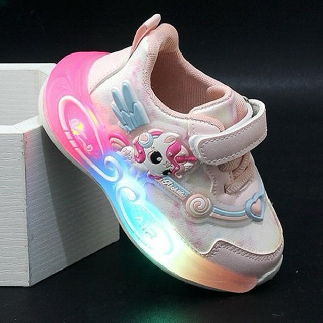 Sepatu UNICORN JILL Sepatu LED Anak Perempuan Import 21-30 Usia 1-5 Tahun