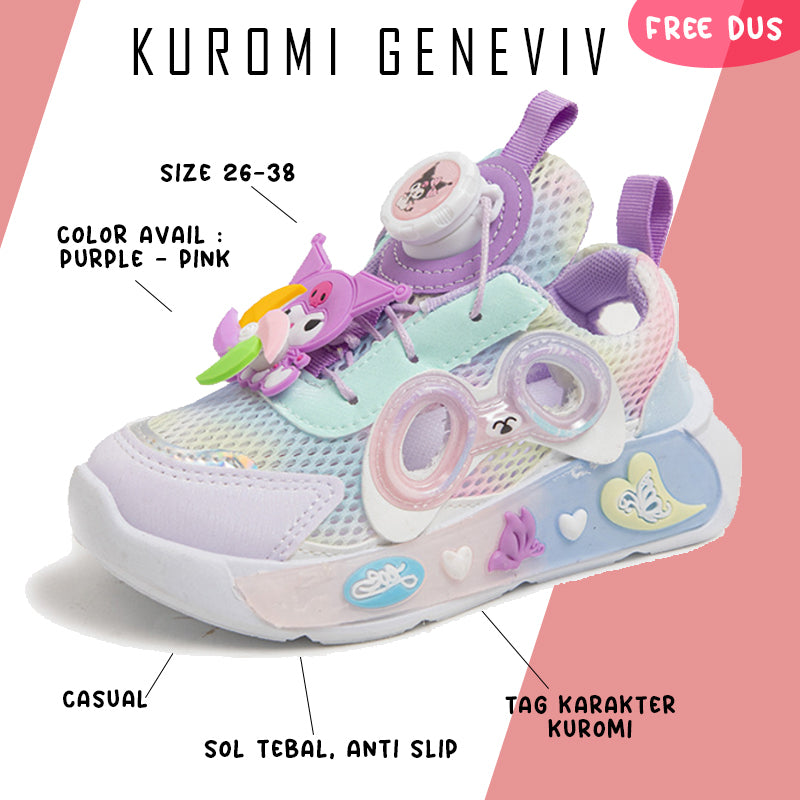 Sepatu KUROMI GENEVIV Sepatu Anak Perempuan Import 26-34 Usia 3-9Tahun