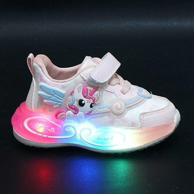 Sepatu UNICORN JILL Sepatu LED Anak Perempuan Import 21-30 Usia 1-5 Tahun