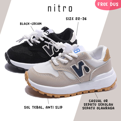 Sepatu  NITRO Sepatu anak Laki-Laki Import 22-36 Usia 1-10 Tahun