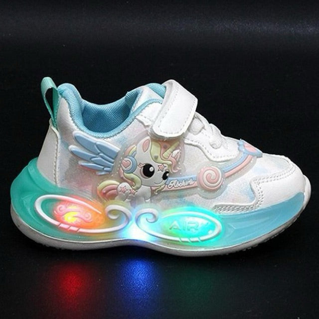 Sepatu UNICORN JILL Sepatu LED Anak Perempuan Import 21-30 Usia 1-5 Tahun