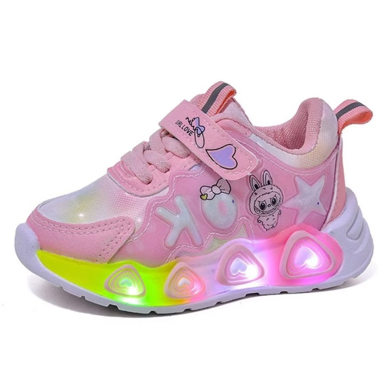 Sepatu LABUBU CIA  Sepatu LED Anak Perempuan Import 21-30 Usia 1-5 Tahun