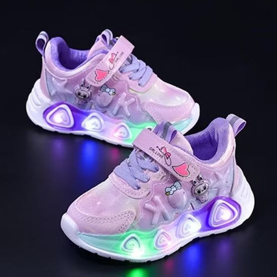 Sepatu LABUBU CIA  Sepatu LED Anak Perempuan Import 21-30 Usia 1-5 Tahun