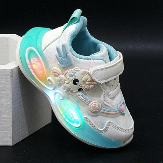 Sepatu UNICORN JILL Sepatu LED Anak Perempuan Import 21-30 Usia 1-5 Tahun