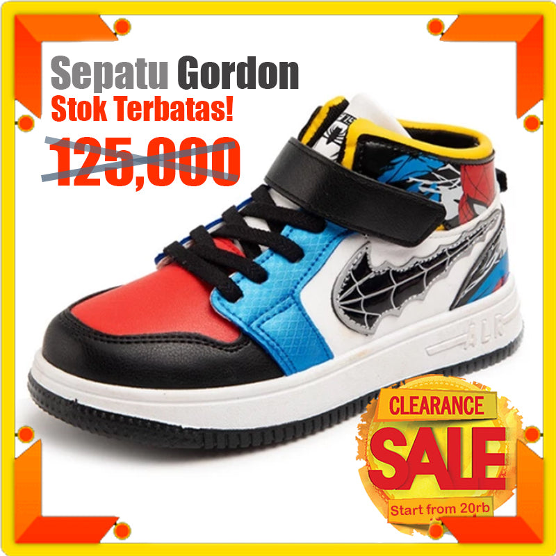 Sepatu GORDON Boot Non LED Anak Laki-Laki Import Size 26-37