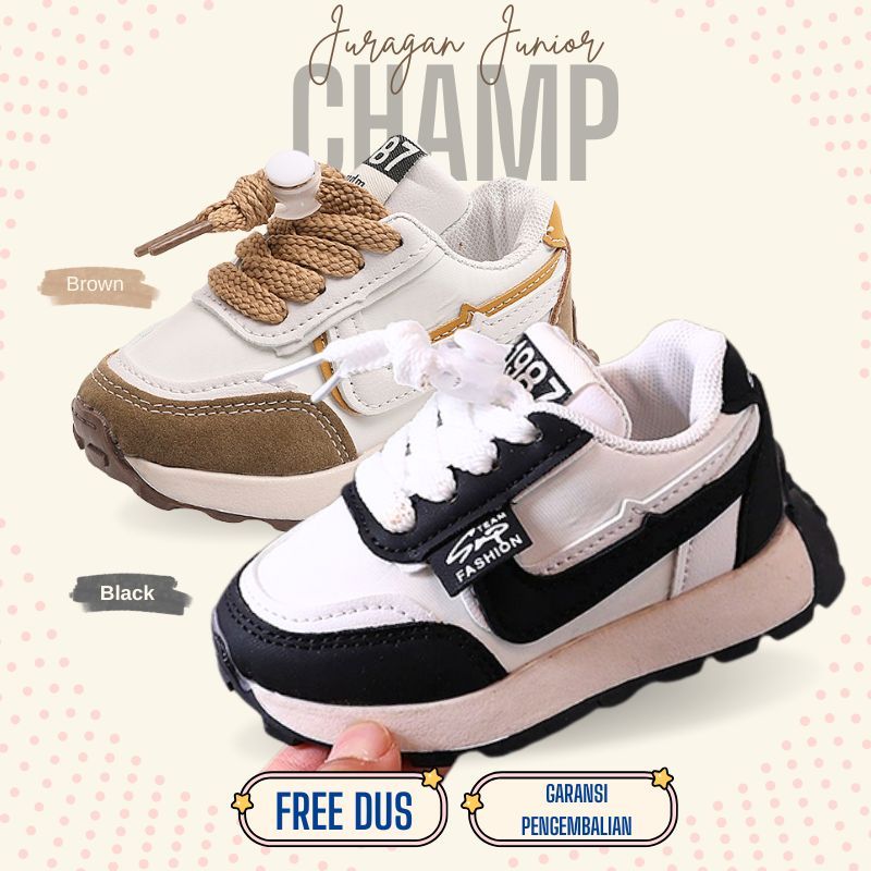 Sepatu CHAMP Sepatu Anak Laki-Laki  Import 21-37 Usia 1-11 Tahun