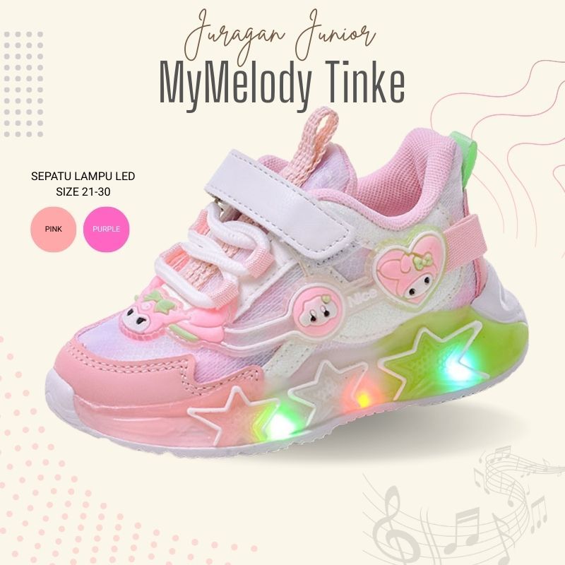 Sepatu MY MELODY TINKE Sepatu LED Anak Perempuan Import 21-30 Usia 1-5Tahun