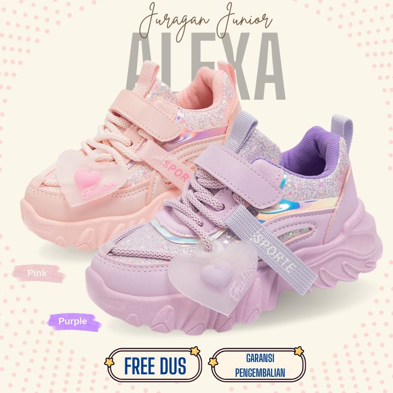 Sepatu ALEXA Sepatu Anak Perempuan Import 26-37 Usia 2-10Tahun