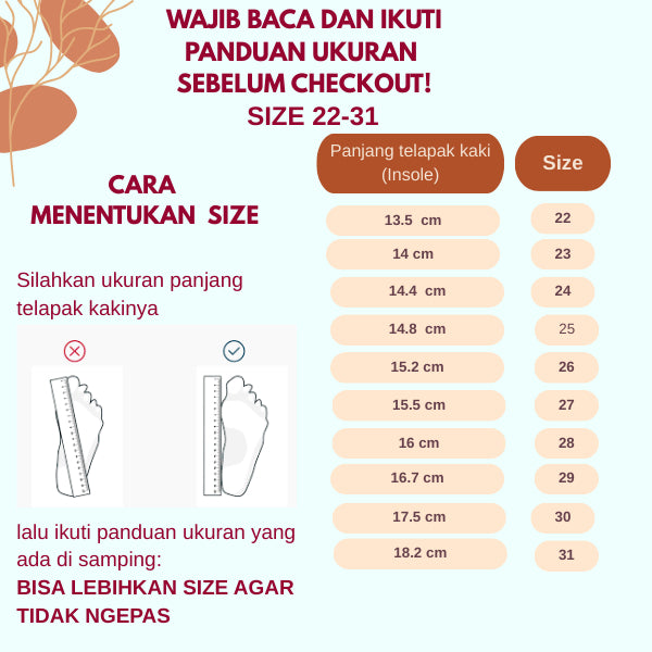 Sepatu CHERISH Sepatu Flat Shoes Anak Perempuan Import 22-31 Usia 1-5 Tahun