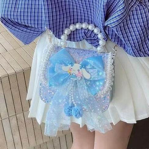 Tas Anak Selempang Tas Tangan Uang Lebaran 2026 Luna Pearl Mini Tas Tangan Mutiara Anak Perempuan Import