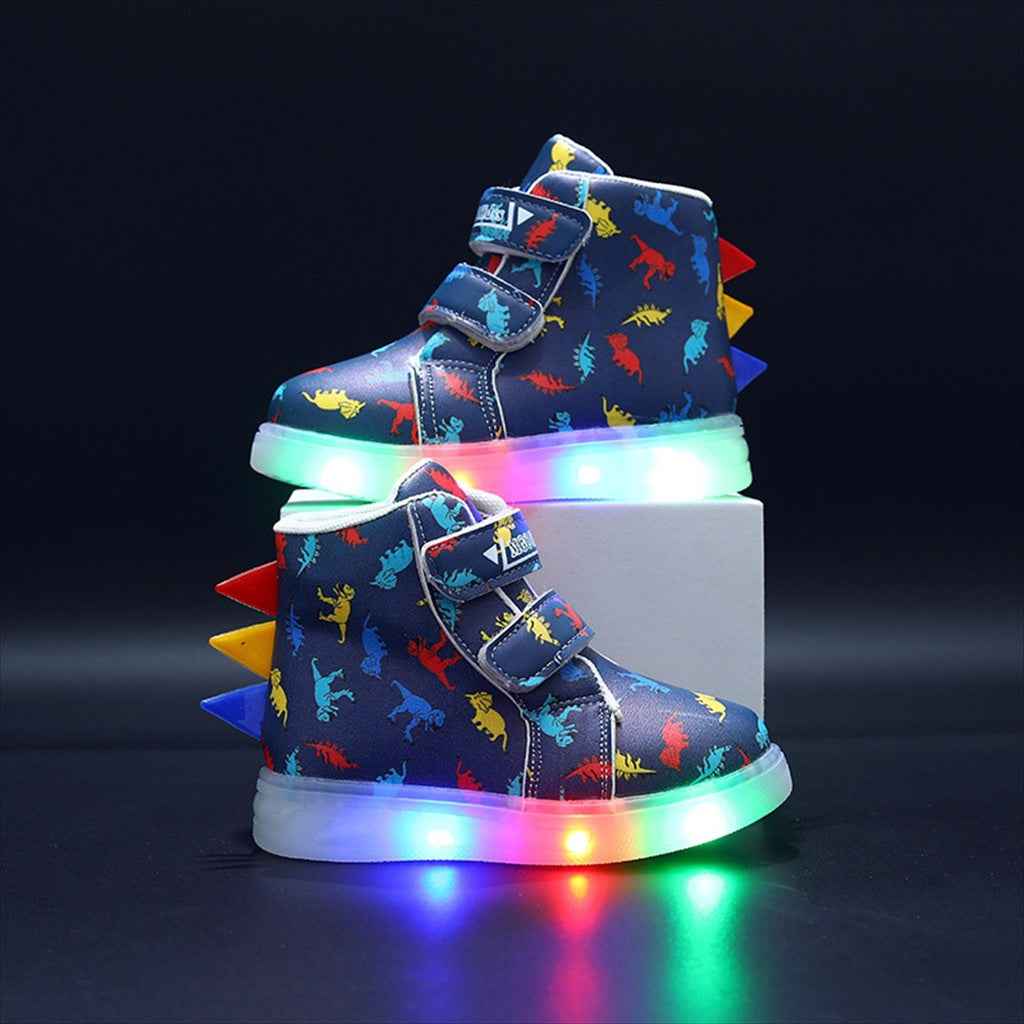 Sepatu DINO Sepatu Boots LED Anak Laki-laki Import 21-30 Usia 1-5Tahun