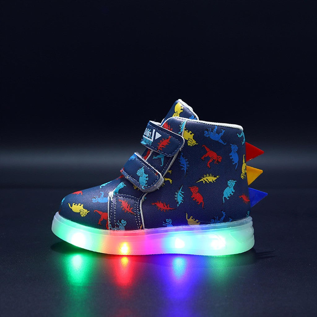 Sepatu DINO Sepatu Boots LED Anak Laki-laki Import 21-30 Usia 1-5Tahun