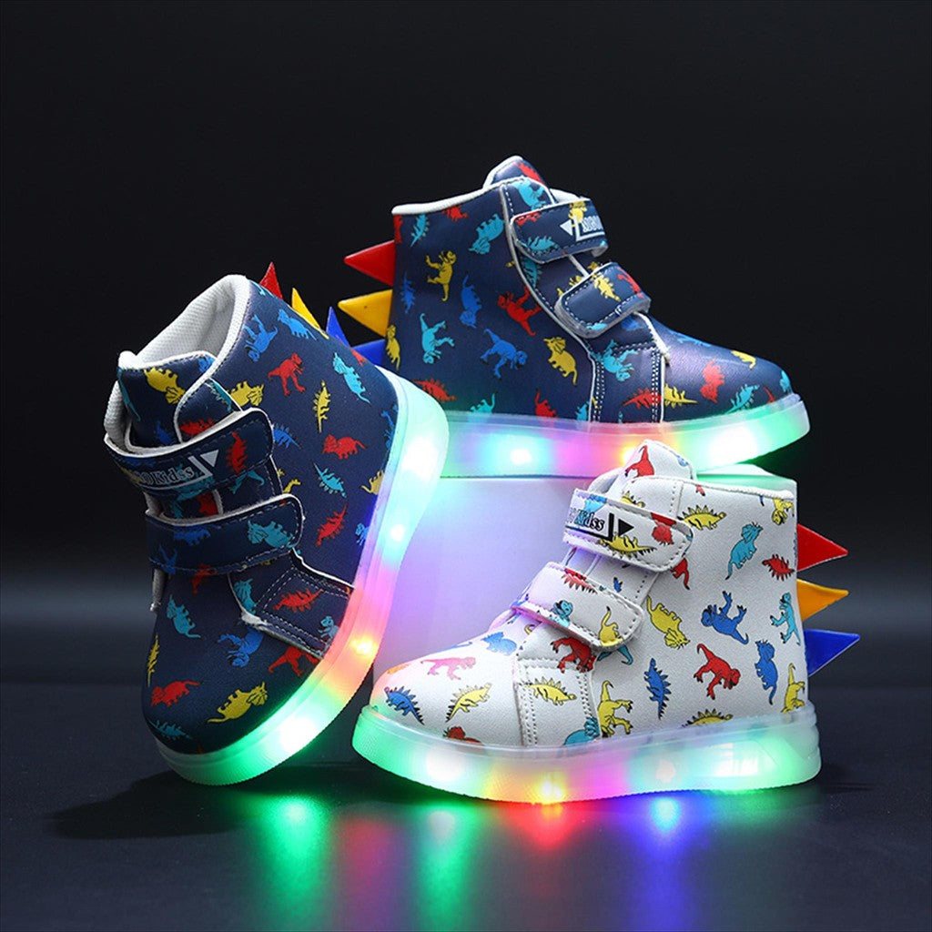 Sepatu DINO Sepatu Boots LED Anak Laki-laki Import 21-30 Usia 1-5Tahun