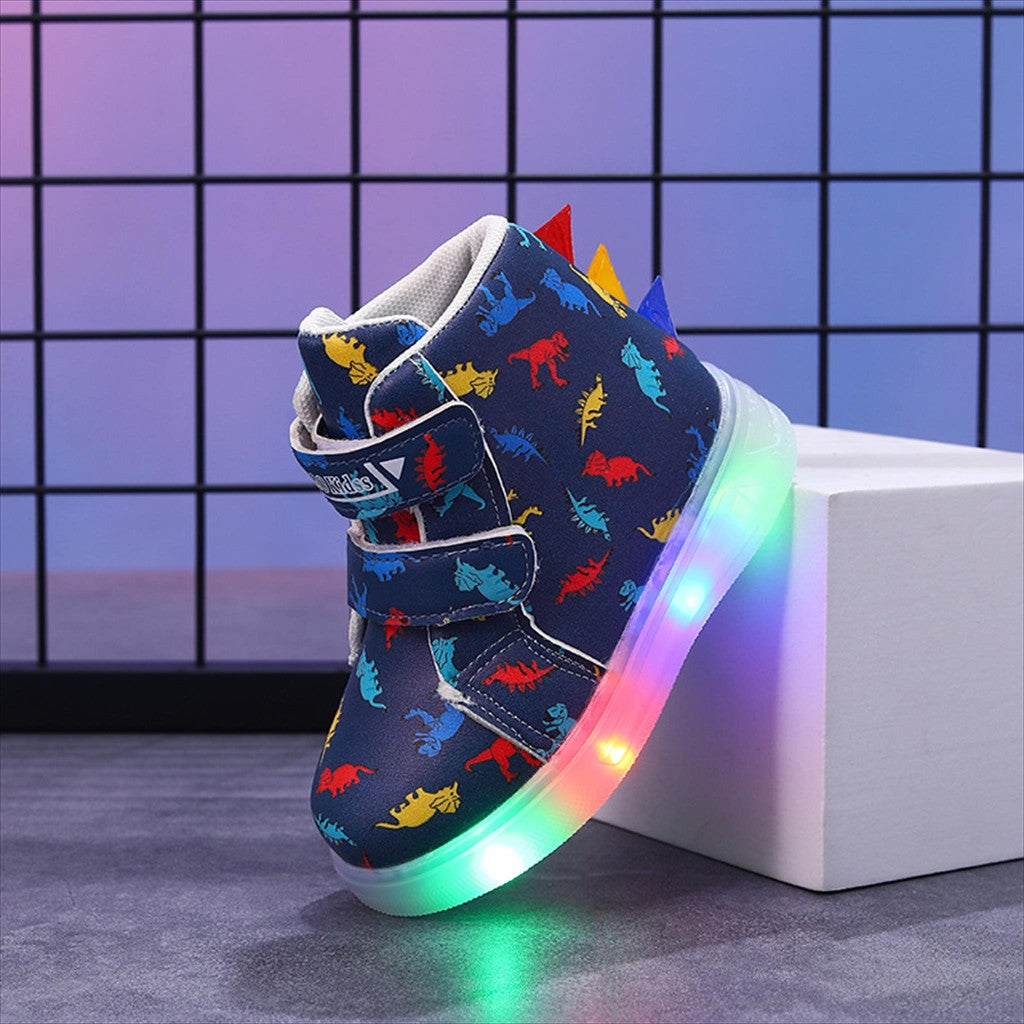 Sepatu DINO Sepatu Boots LED Anak Laki-laki Import 21-30 Usia 1-5Tahun