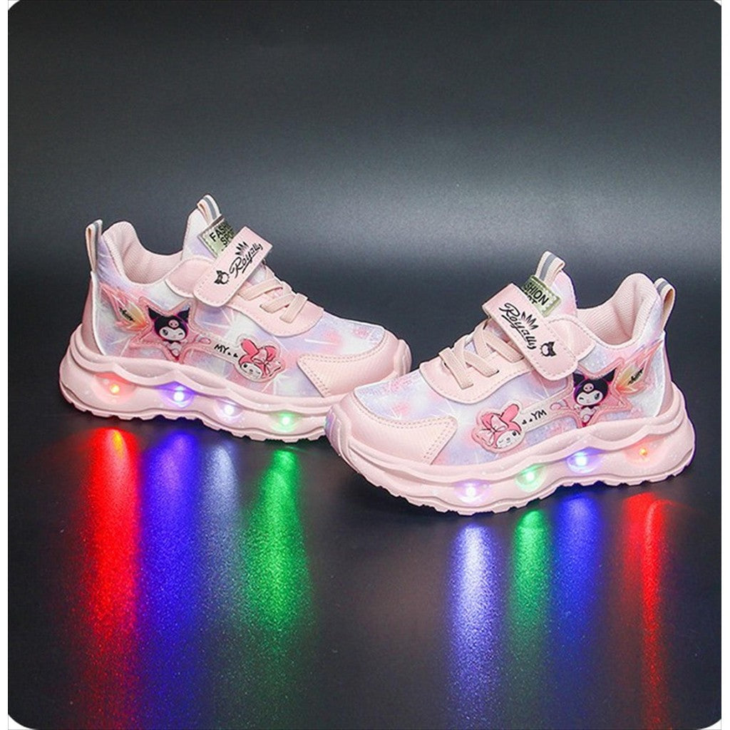 Sepatu KUROMI YETI SEPATU LED Anak Perempuan Import 21-30 Usia 1-5Tahun