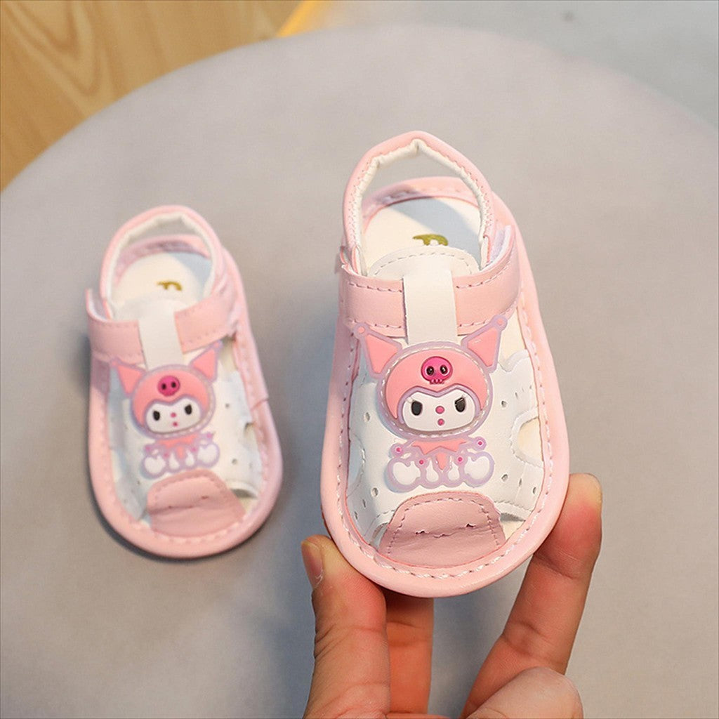 Sandal Bayi LED Dan Bisa Bunyi KUROMI Sandal Anak Perempuan Import 15-20 Usia 6bulan-1tahun