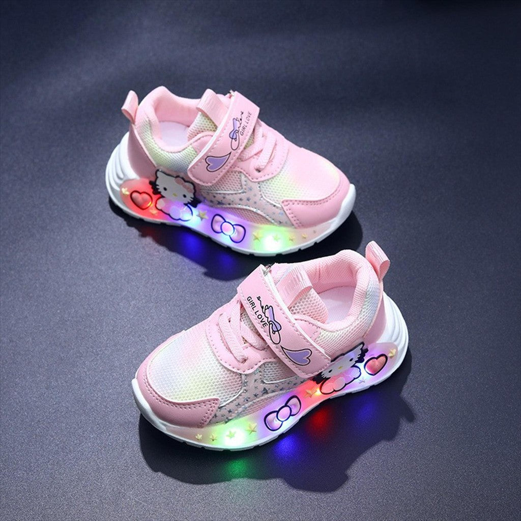 Sepatu HELLO KITTY NAVA Sepatu LED Anak Perempuan Import 21-30 Usia 1-5 Tahun