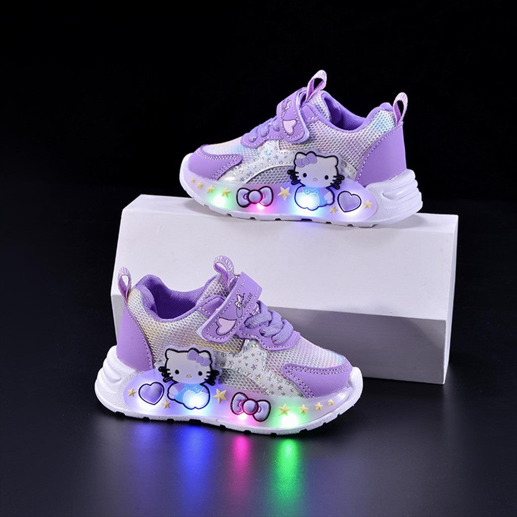 Sepatu HELLO KITTY NAVA Sepatu LED Anak Perempuan Import 21-30 Usia 1-5 Tahun