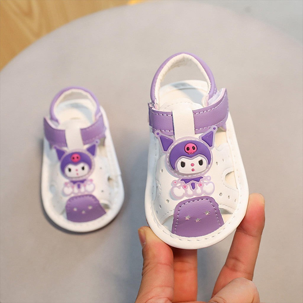 Sandal Bayi LED Dan Bisa Bunyi KUROMI Sandal Anak Perempuan Import 15-20 Usia 6bulan-1tahun