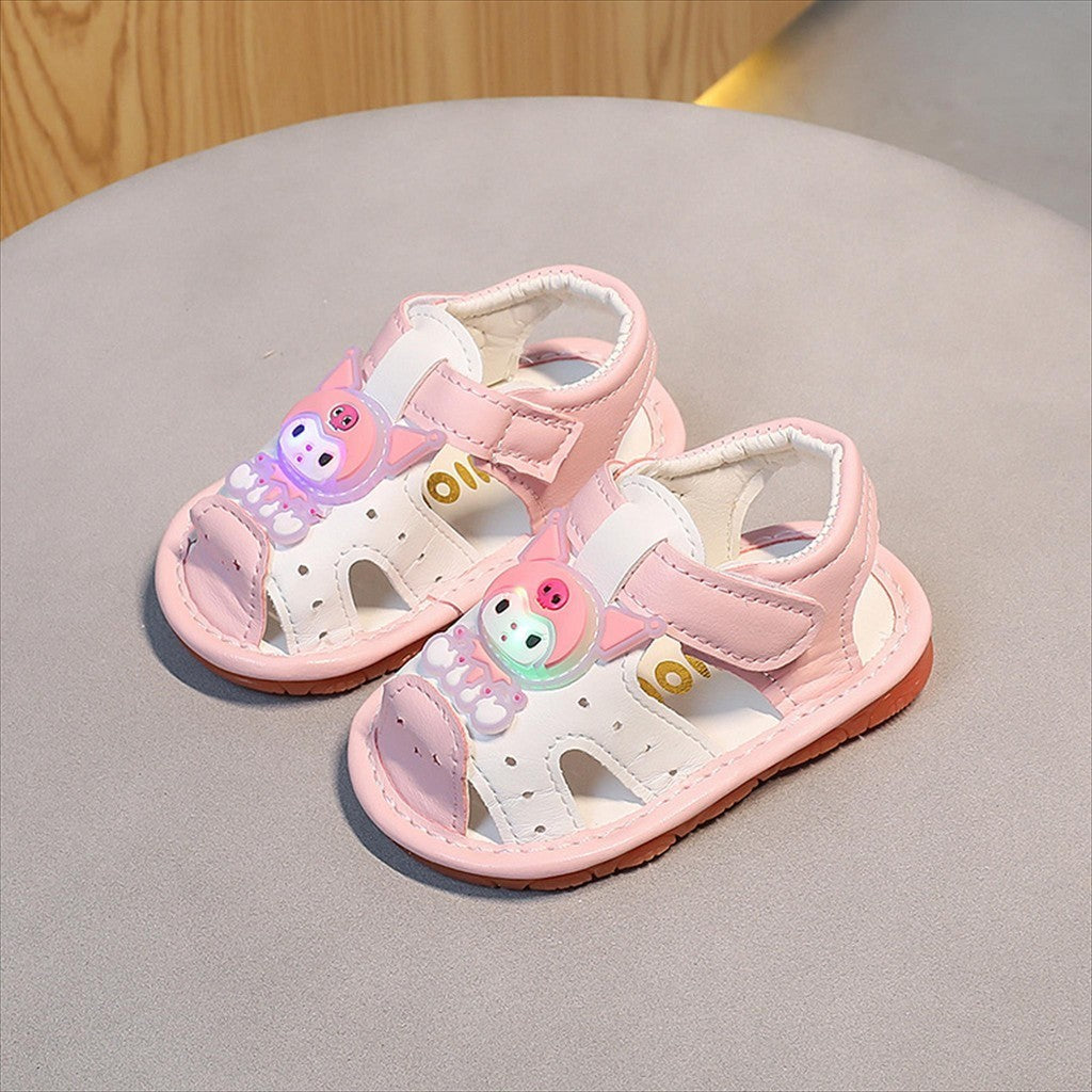 Sandal Bayi LED Dan Bisa Bunyi KUROMI Sandal Anak Perempuan Import 15-20 Usia 6bulan-1tahun