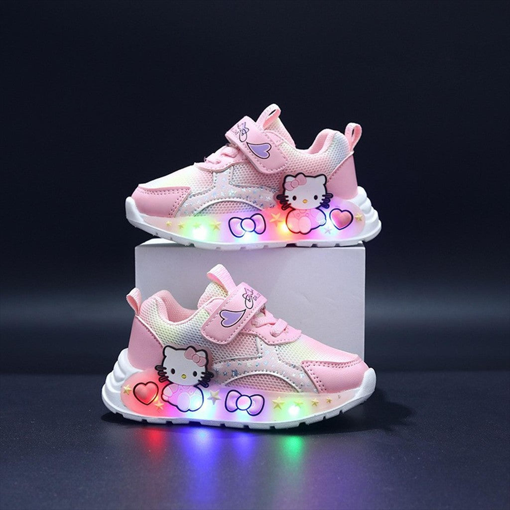 Sepatu HELLO KITTY NAVA Sepatu LED Anak Perempuan Import 21-30 Usia 1-5 Tahun