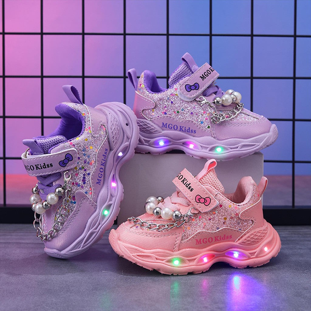 Sepatu MGO Sepatu LED Anak Perempuan Import 21-30 Usia 1-5 Tahun